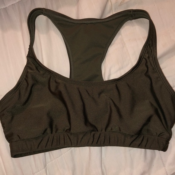hunter green sports bra